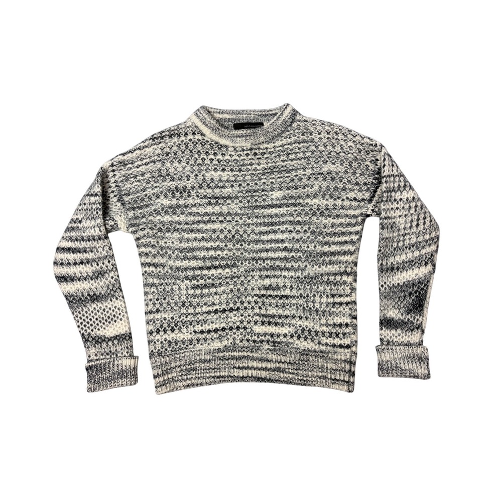 100% Cashmere Chunky Knit Crew Neck Sweater Size Medium Quiet Luxury Monochrome‎